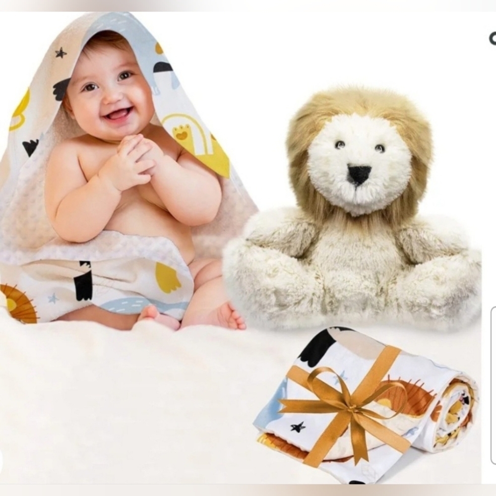 Lil Snuggers Lion Baby Blanket Newborn Stuffed Animal Snuggle Toy Lovey New